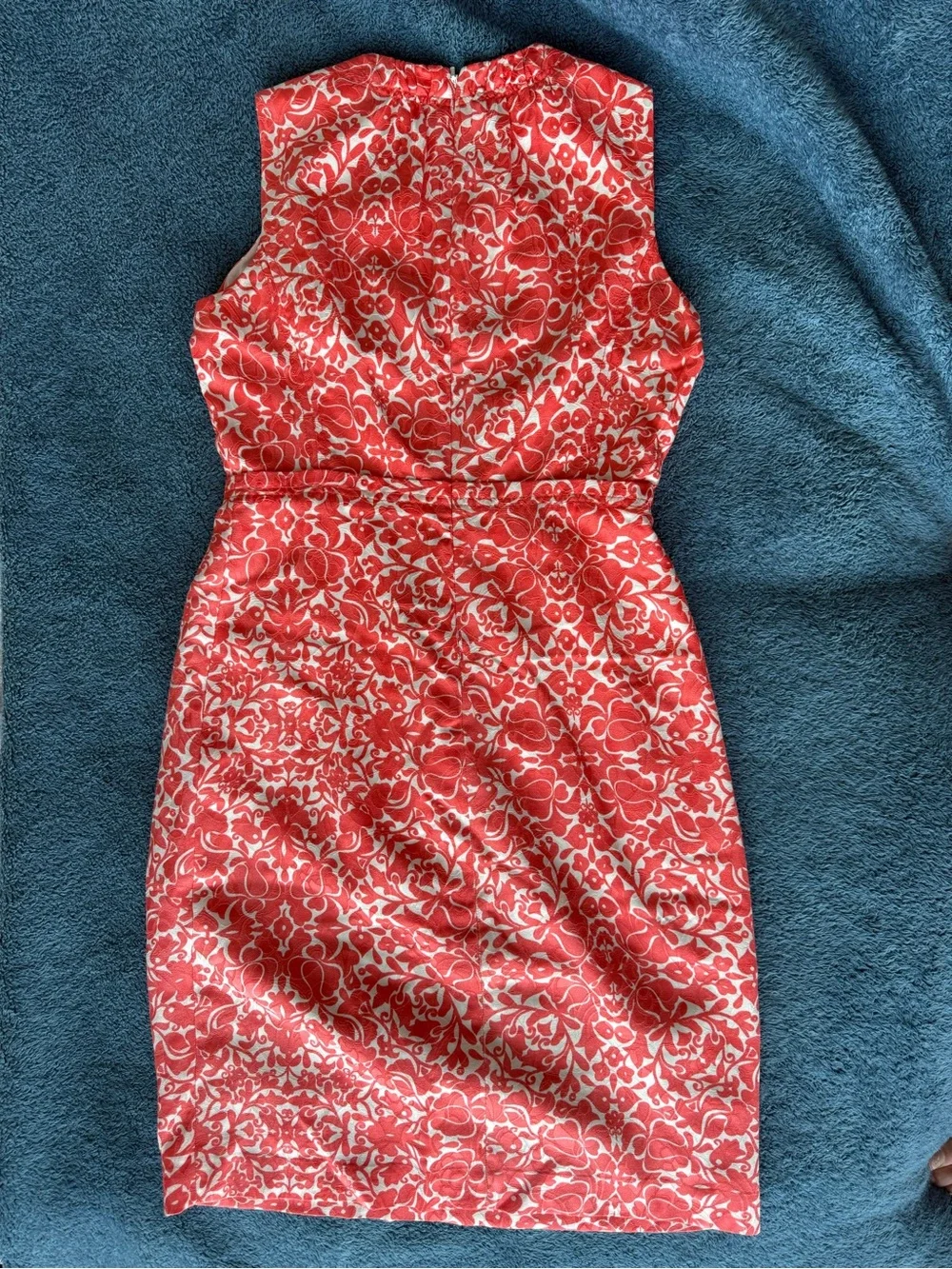 Tory Burch Coral and White Sleeveless Floral Dress